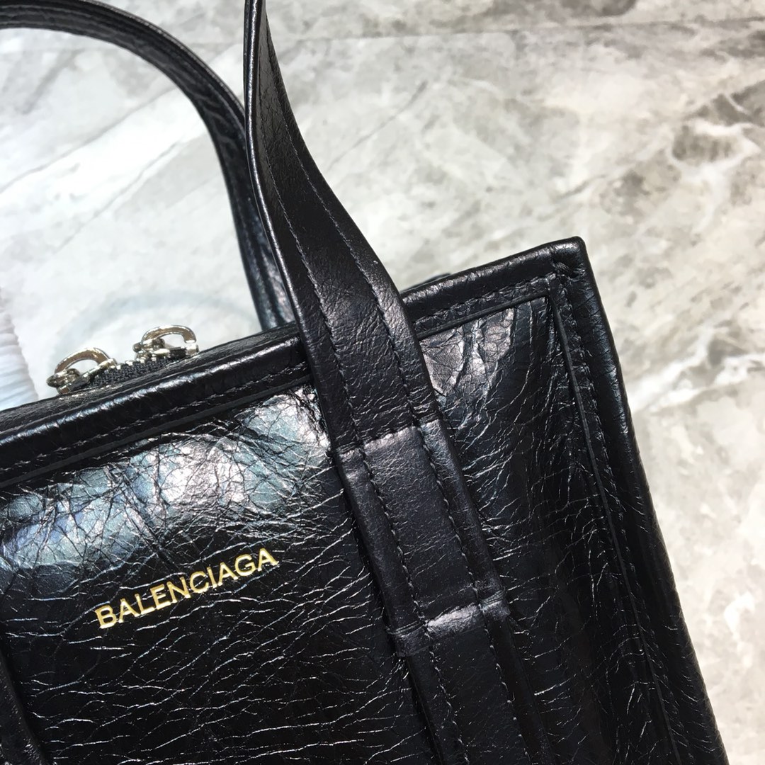 Balenciaga Bazar Mini Handbag Shopping Bag Black